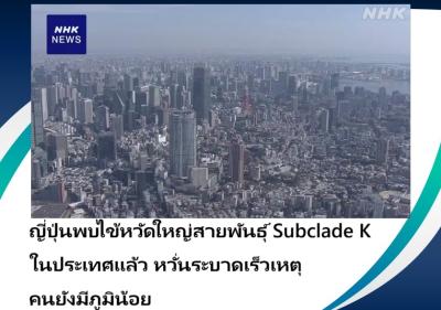 ญี่ปุ่นพบไข้หวัดใหญ่สายพันธุ์ Subclade K ในประเทศแล้ว หวั่นระบาดเร็วเหตุคนยังมีภูมิน้อย