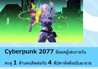 Cyberpunk 2077 มียอดผู้เล่นรายวันทะลุ 1 ล้านคนติดต่อกัน 4 สัปดาห์หลังอนิเมะฉาย