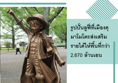 รูปปั้นลูฟี่ที่เมืองคุมาโมโตะส่งเสริมรายได้ให้พื้นที่กว่า 2,670 ล้านเยน