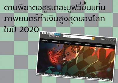 ดาบพิฆาตอสูรเดอะมูฟวี่ขึ้นแท่นภาพยนตร์ทำเงินสูงสุดของโลกในปี 2020