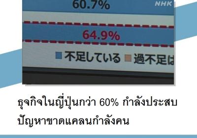 ธุจกิจในญี่ปุ่นกว่า 60% กำลังประสบปัญหาขาดแคลนกำลังคน