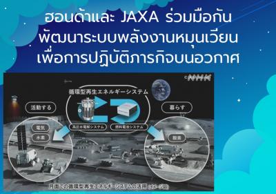 ฮอนด้าและ JAXA ร่วมมือกันพัฒนาระบบพลังงานหมุนเวียนเพื่อการปฏิบัติภารกิจบนอวกาศ