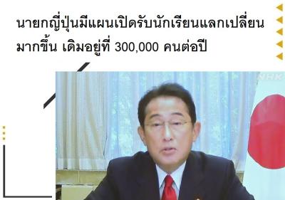 นายกญี่ปุ่นมีแผนเปิดรับนักเรียนแลกเปลี่ยนมากขึ้น จากเดิม 300,000 คนต่อปี