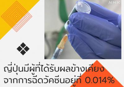 ญี่ปุ่นมีผู้ที่ได้รับผลข้างเคียงจากการฉีดวัคซีนอยู่ที่ 0.014%