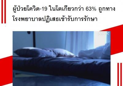 ผู้ป่วยโควิด-19 ในโตเกียวกว่า 63% ถูกทางโรงพยาบาลปฏิเสธเข้ารับการรักษา